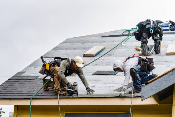 Professional Gutter Installation technician working in Marshville, NC